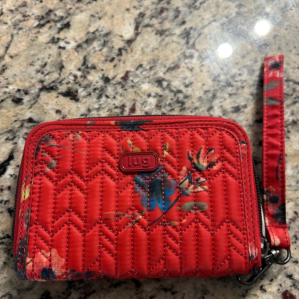 Red floral hand purse